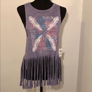 NWT Festival Tank fringe Hem